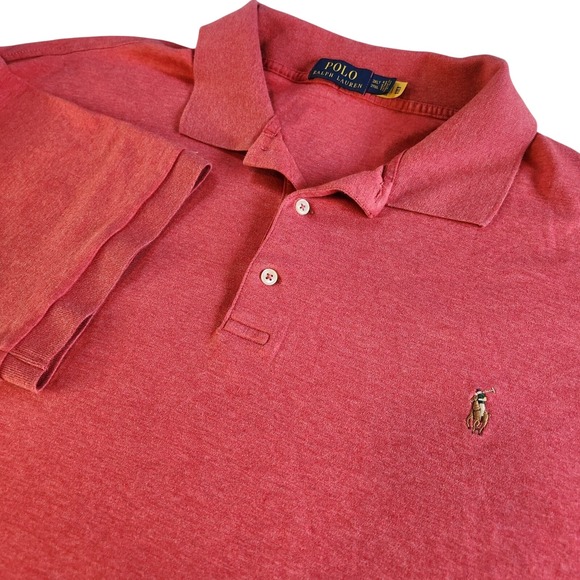 Polo Ralph Lauren Other - RALPH LAUREN Polo Shirt Mens 3XLT Big Tall Red Pink Short Sleeve Flesh Pony
